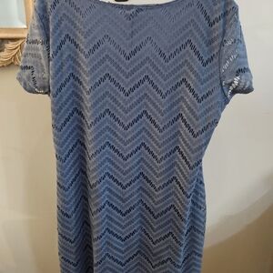 Tiana B. Blue Chevron Mini Dress
